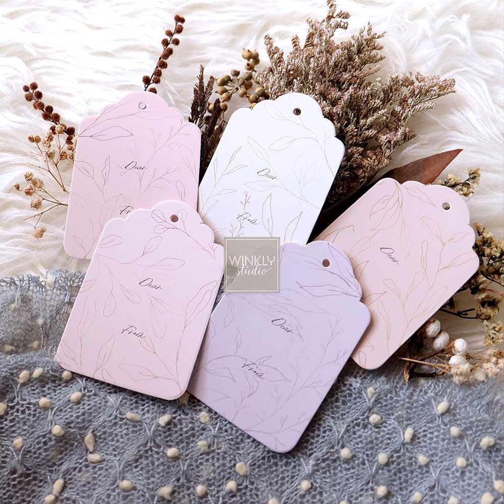 25pcs Hang Tag Blank Hangtag Thank You Card Mini Kartu Ucapan BOTANICAL