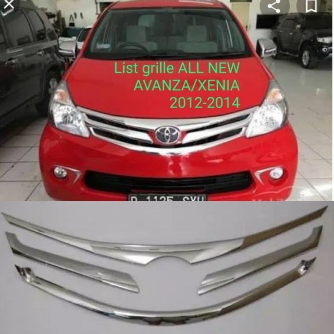 paket lis list grill depan mobil ALL NEW AVANZA/XENIA 2012-2014 crome