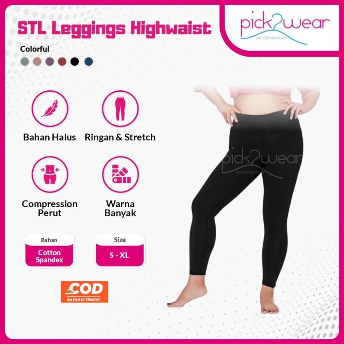STL Legging Sport Celana Olahraga Senam Yoga FItness Highwaist Black
