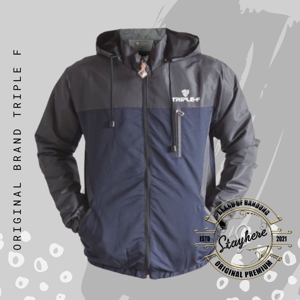Jaket Parasut Pria Outdoor Harrington Windbreaker Gunung Cowok