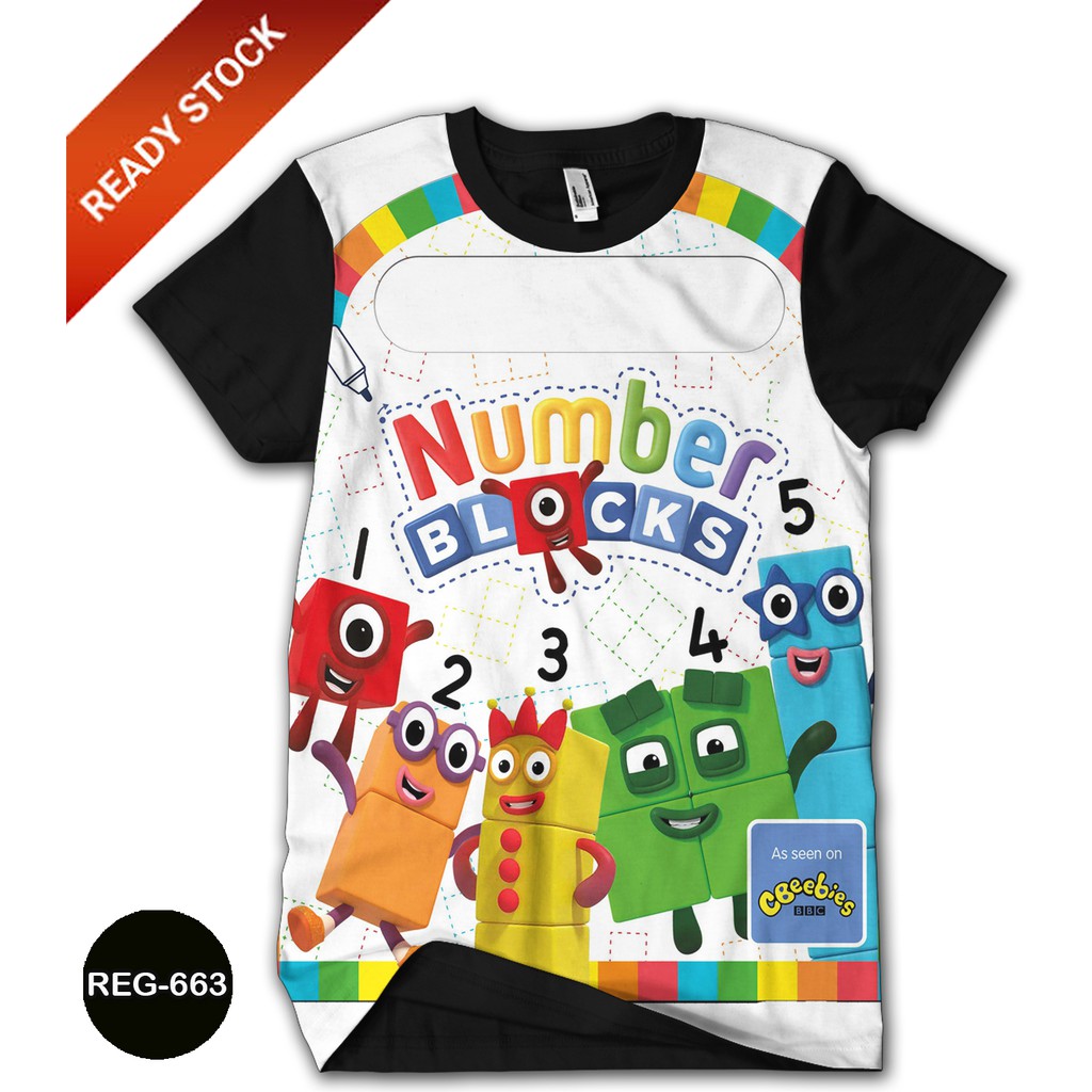 Baju Numberblocks 3D Baju Anak Kartun TV Number Blocks #REG-663