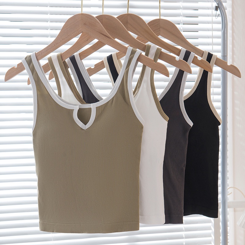 ✅𝐅𝐎𝐈𝐒𝐒® Tank Top Bra Kamisol Comfortable Crop Top V-Neck Fashion Cami Top Women 1209