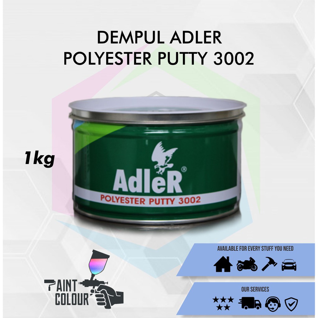 RB Dempul Adler Polyester Putty 3002 - Dempul Plastik 2 Komponen