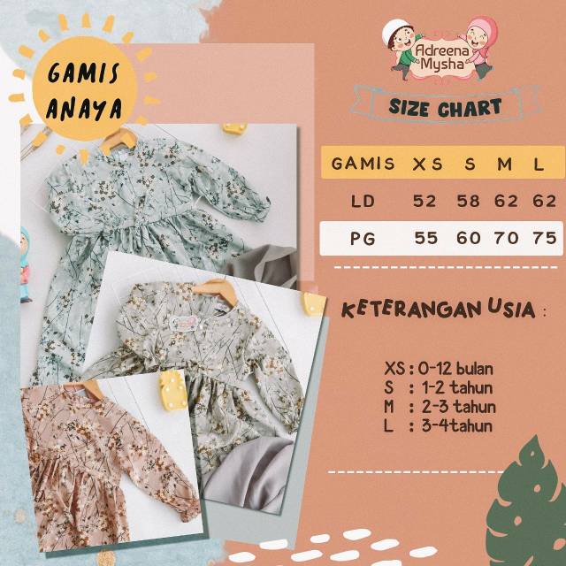 New Gamis Anaya BISA INSTAN  FREE HIJAB BUNDA / gamis bayi newborn murah , desain elegan