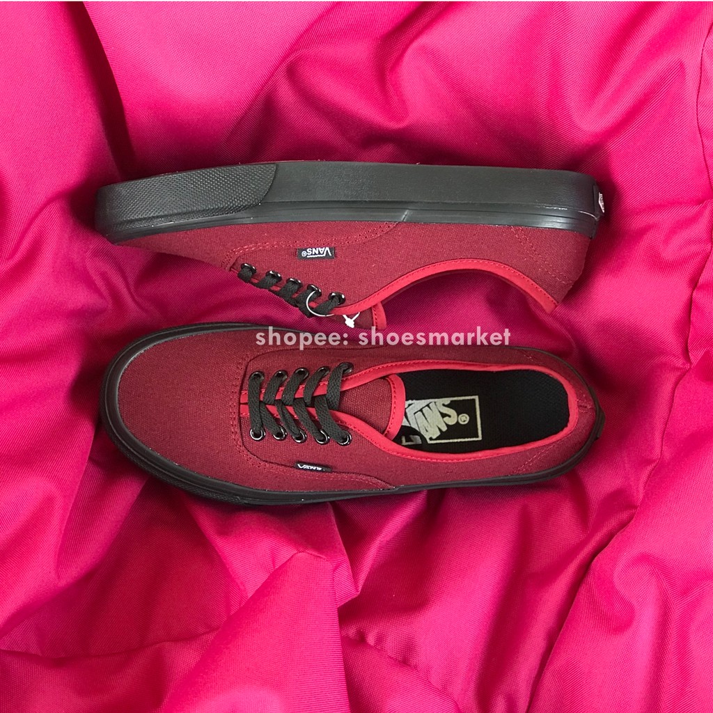 OBRAL SEPATU VANS AUTHENTIC MAROON BLACK