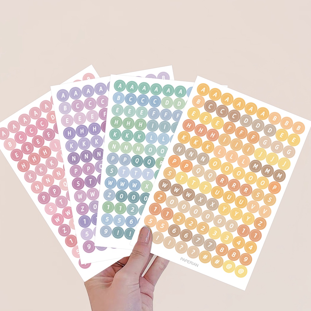 Korea ins Bahasa Inggris alphabet stiker warna hangat gadis jantung jurnal dekoratif sumber bahan pe