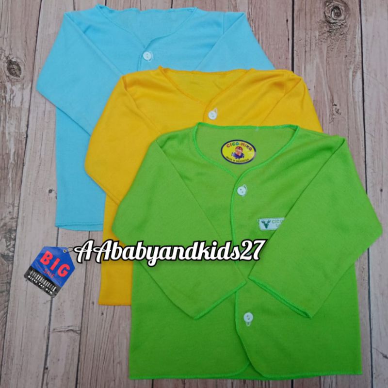 CICO MIKO 6PC Baju Bayi Polos Lengan Panjang Usia Newborn SNI HIGHT QUALITY