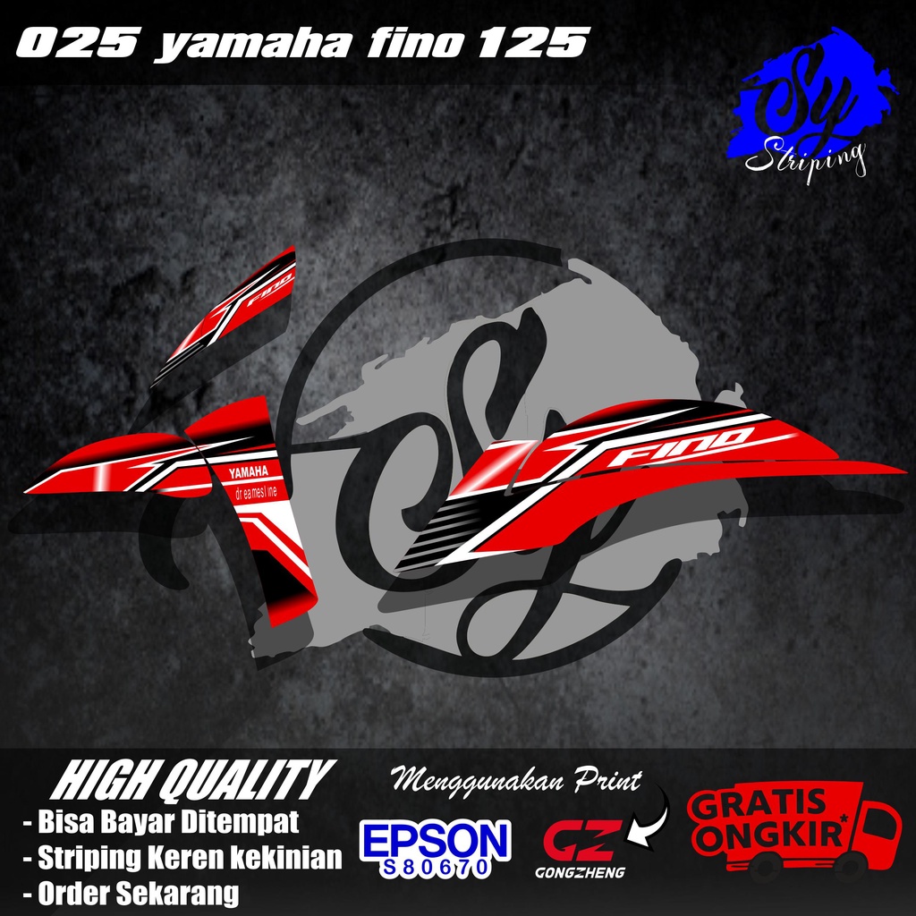 25 Sticker Striping Motor Yamaha Fino 125 List Variasi Motif Desain Simpel