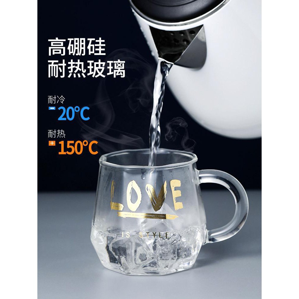 Mug Gelas Kaca Diamond Shape - Eropa Style - 400ml