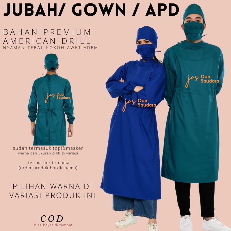 READY STOK APD surgical gown / jubah operasi Merk dua saudara