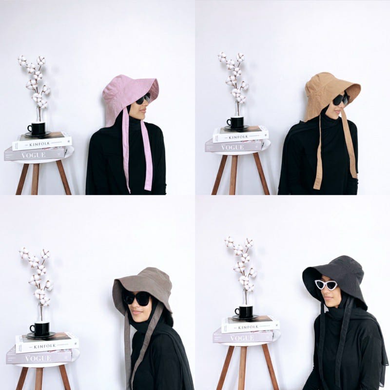 TOPI BUCKET WIDE BESAR TALI PANJANG / BUCKET SELEBGRAM