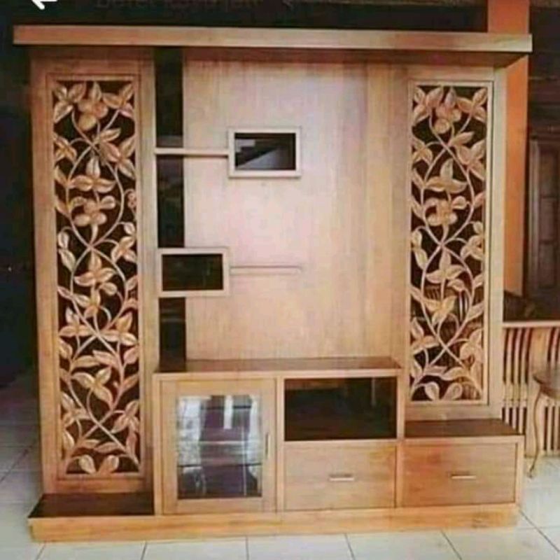 partisi lemari penyekat ruangan ukiran