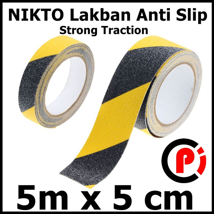 NIKTO Tape Lakban Safety Grip Anti Slip Strong Traction 5m x 5cm YBL