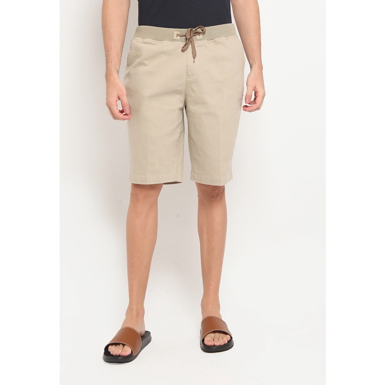 LR-2 Celana Chinos Pria Basic Pendek Stretch Khaki WU03