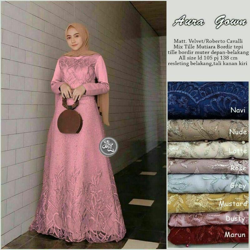 (MGA) GAMIS AUNORA TILE DRESS GOWN MOSCREPE