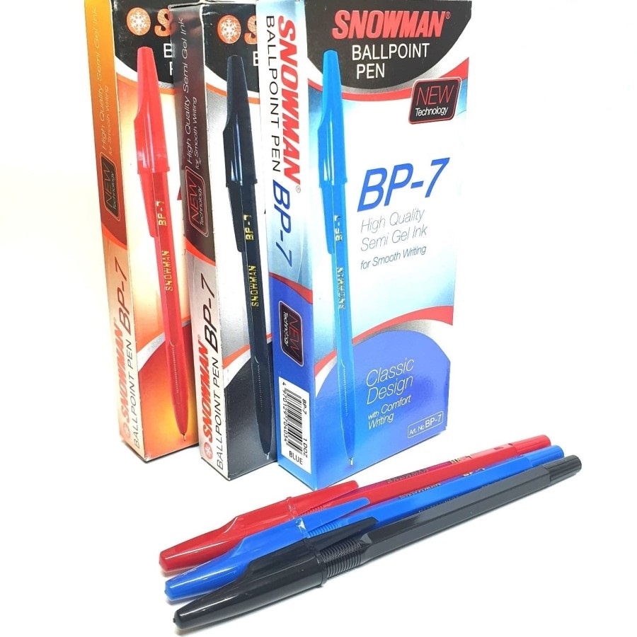 PULPEN BOLPEN BOLPOINT PEN PENA SNOWMAN BP - 7 / BP7 PER PCS