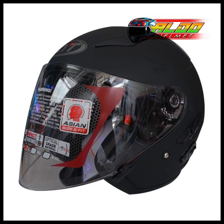 Helm Kyt Galaxy Slide Solid 2 Visor Black Doff Original