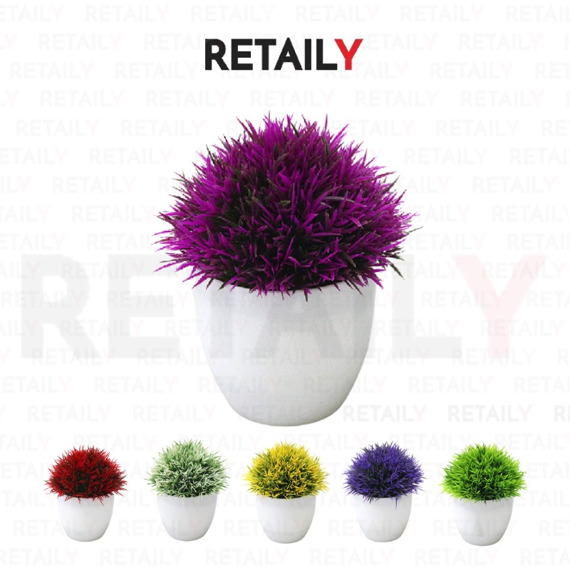 Retaily PT40 Pot Tanaman Hias Bunga Hias Plastik Ornamen Pot Bongsai Artificial Flower Decoration