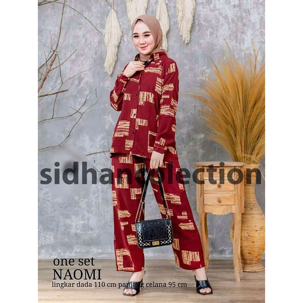 Oneset Tyedie Lengan Panjang Setelan Baju Tidur Busui Piyama Pakaian Wanita Baju Santai