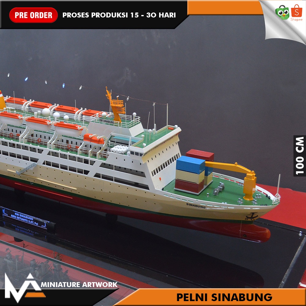 (PRE-ORDER) MINIATUR KAPAL PELNI KM. SINABUNG 100 CM I PAJANGAN GIFT SOUVENIR