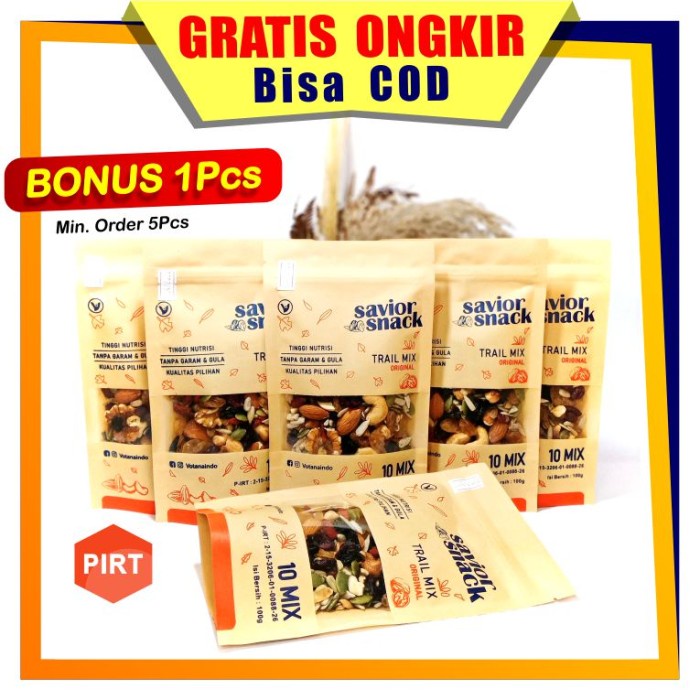 

Beautywearr - Cemilan Sehat Savior Snack 1-Box Isi 5 Trail Mix 1Pcs 100Gr Jadi 500Gr