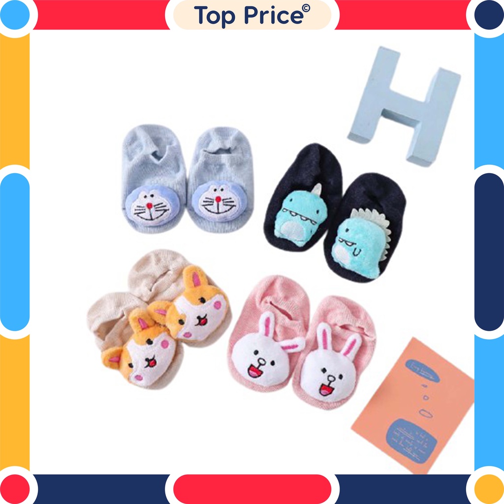 Topprice (3) COD Kaos Kaki Boneka Anak Bayi 3D Lucu Karakter Kaoskaki Motif Unik Socks Kids BB09