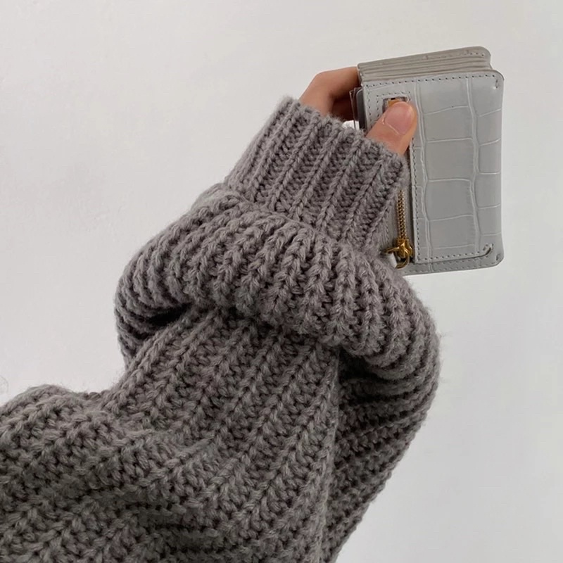 KBS Atasan Wanita Kardigan Rajutan Panjang Kasual Mantel Sweter Longgar  Pakaian Fashion Korea
