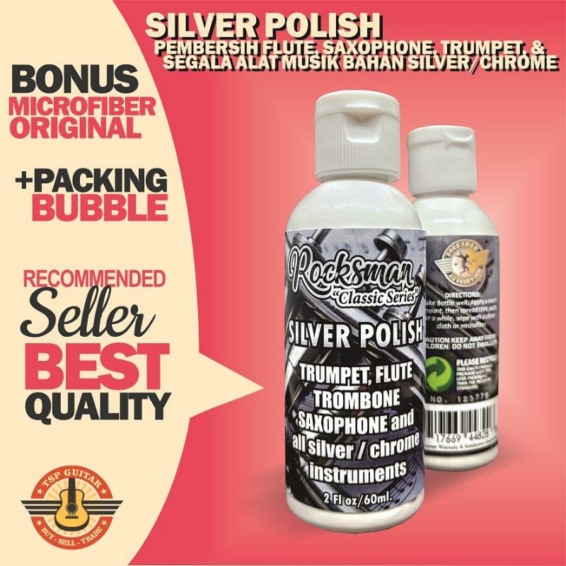 Silver Polish pembersih flute, terumpet dan Saxophone berbahan chrome atau silver