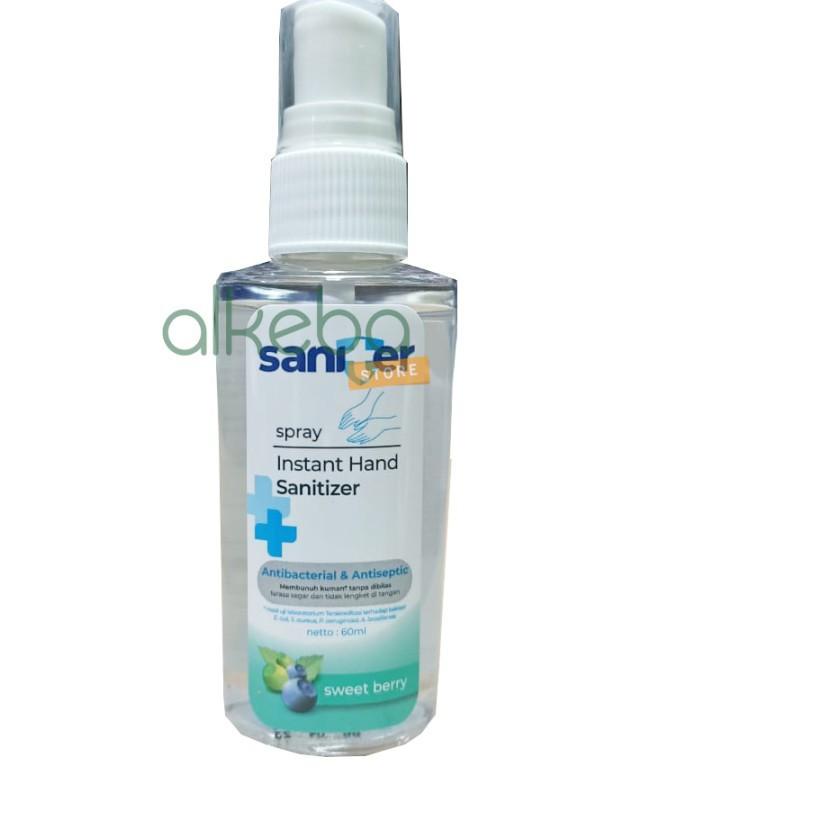 [KODE BARANG CTW40] Saniter Handsanitizer Cair Botol spray 60 ml Aroma Sweet Berry 6w