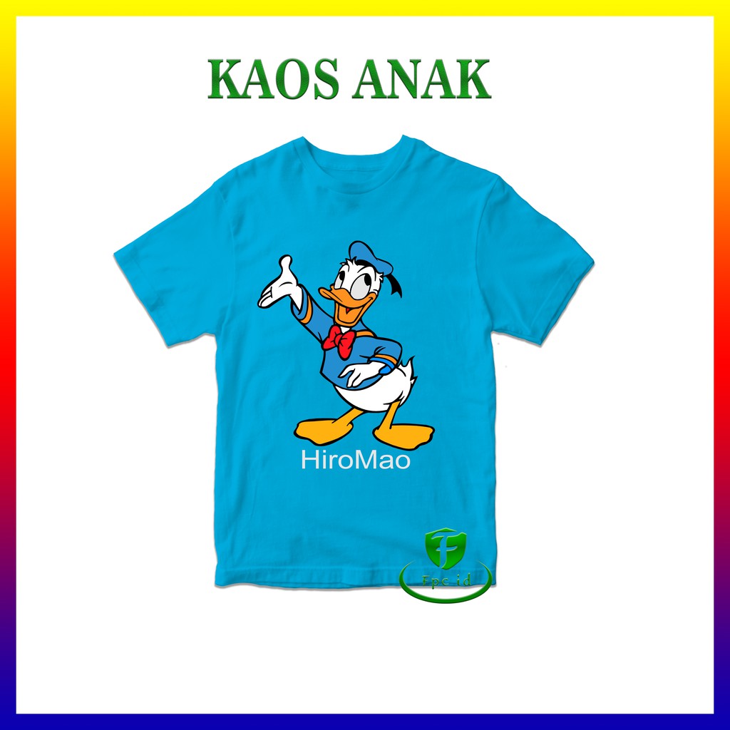 Kaos Donal Bebek Cotton Combed 30s Baju Anak Pakaian Murah Atasan Berkualitas