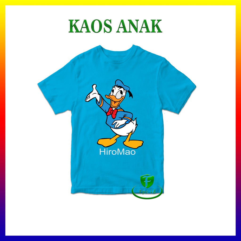 Kaos Donal Bebek Cotton Combed 30s Baju Anak Pakaian Murah Atasan Berkualitas