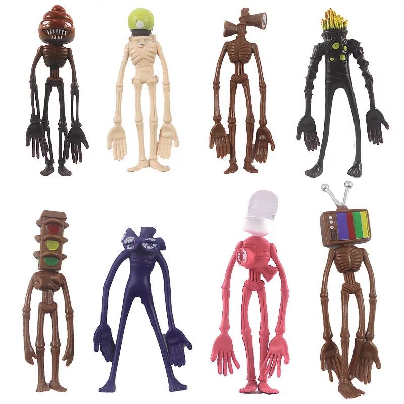 Siren Head Figure Set 8 Pcs Mainan Anak Topper
