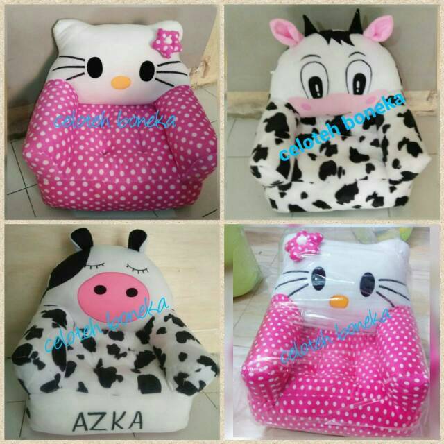 Sofa anak / sofa boneka / sofa karakter / sofa sapi / sofa hello kitty / sofa printing motif