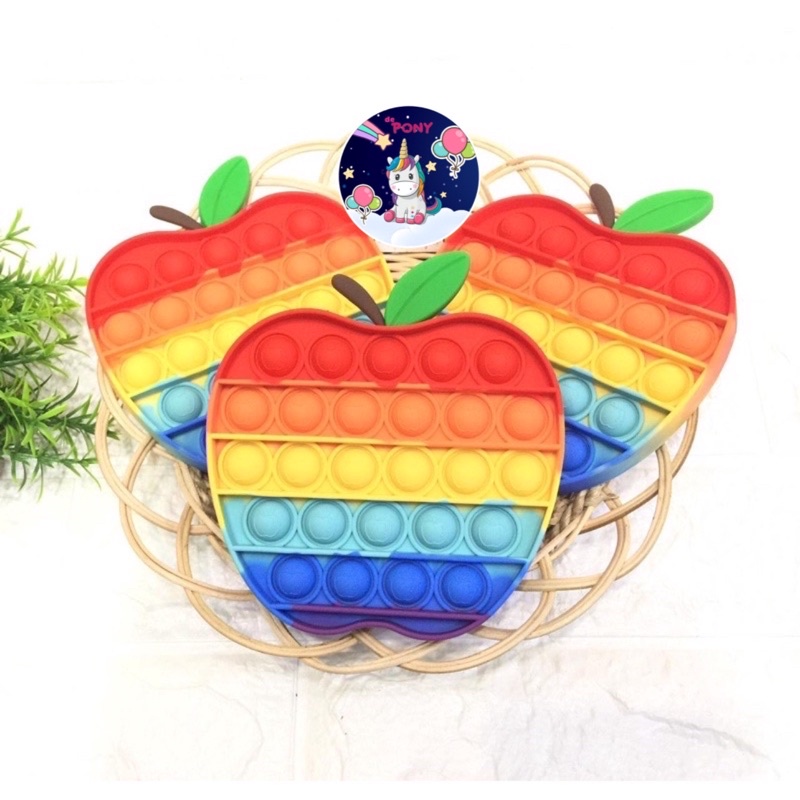 POP IT FIDGET/mainan viral tiktok/mainan pop it/mainan sensorik-Apple Rainbow