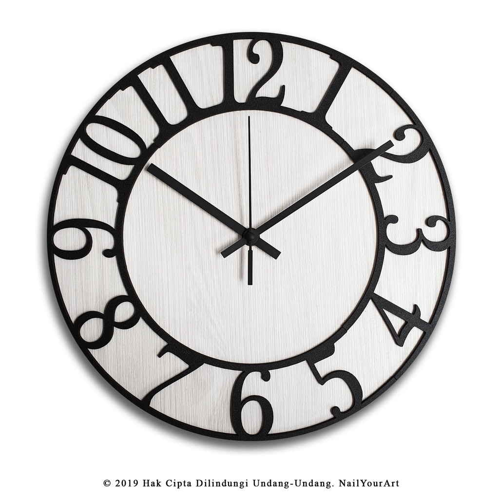 Jam Dinding Numeric Wall Clock Mesin Sweep Movement