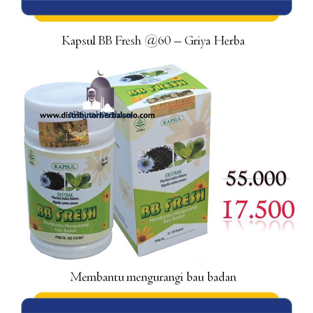 

Herbal Kapsul BB Fresh Griya Herba @60 Herbal Bau Badan Alami