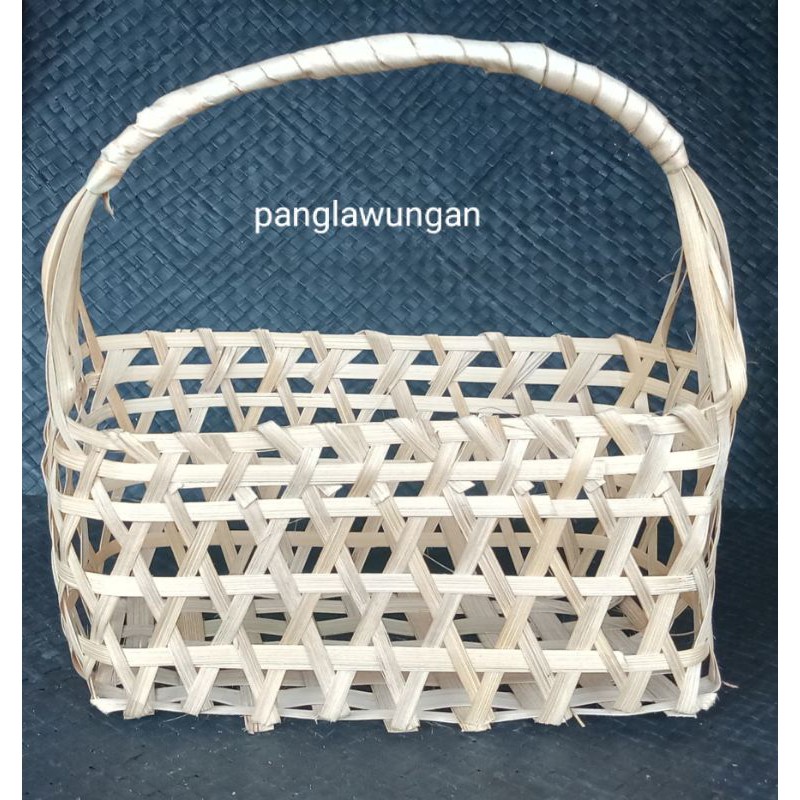 anyaman bambu tas toples 24×12×14