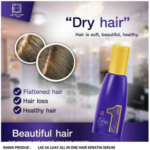 [COD] Lae Sa Luay Hair Keratin Serum Rambut Melembabkan Menguatkan dan Anti Rontok I 50ml BPOM Original