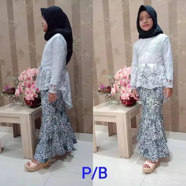 kebaya brokat anak aurora / Baju anak / maroon / navy / abu / gold