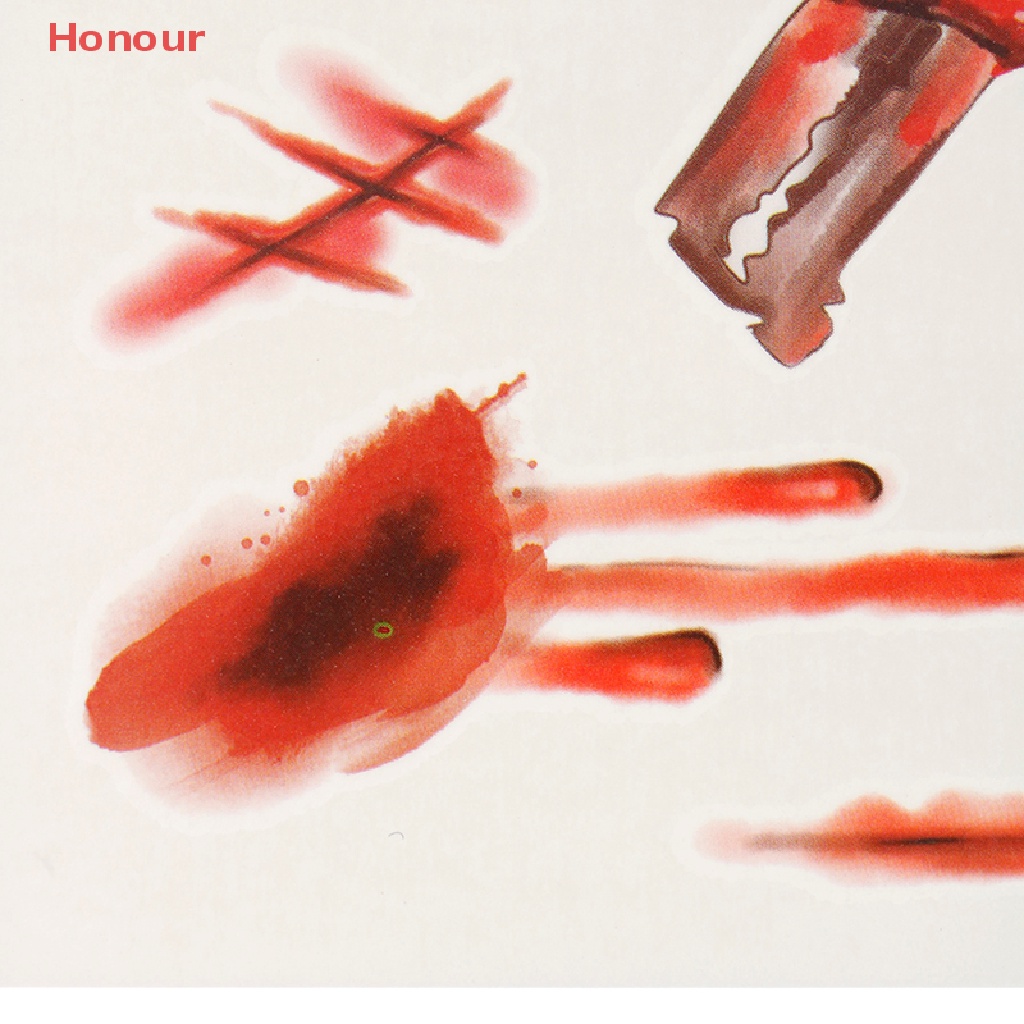 Image of (Honor) 10 Lembar / Set Stiker Tattoo Sementara Motif Luka Darah / Laba-Laba / Vampire Untuk Cosplay Halloween #3