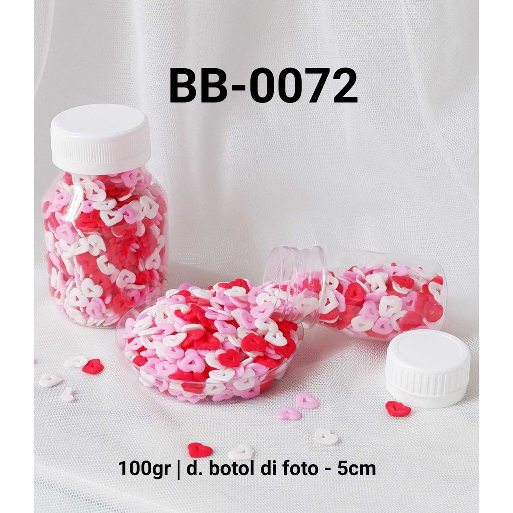 

BB-0072 Sprinkles sprinkle sprinkel 100 gram hati valentine yamama baking grosir murah sprinkles cake dekorasi mutiara trimit decoration story sprinklestory sprinklesstory sprinkle story yamama baking