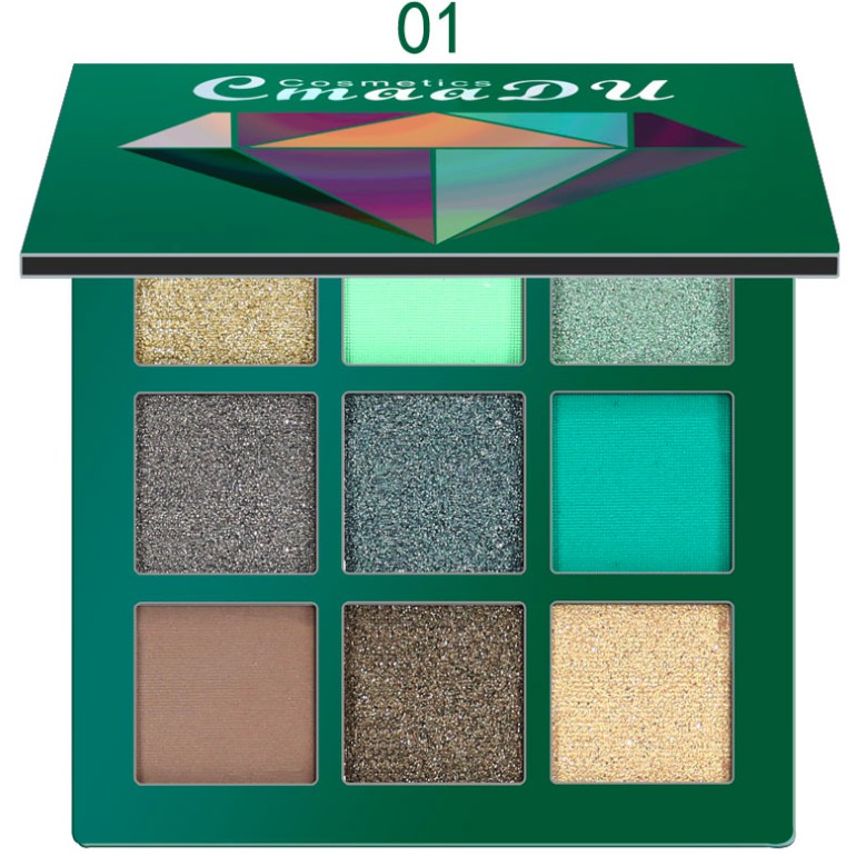 [BISA COD] CMAADU 9 Warna Eyeshadow Palette Shimmer Waterproof Multiguna Glitter Make Up