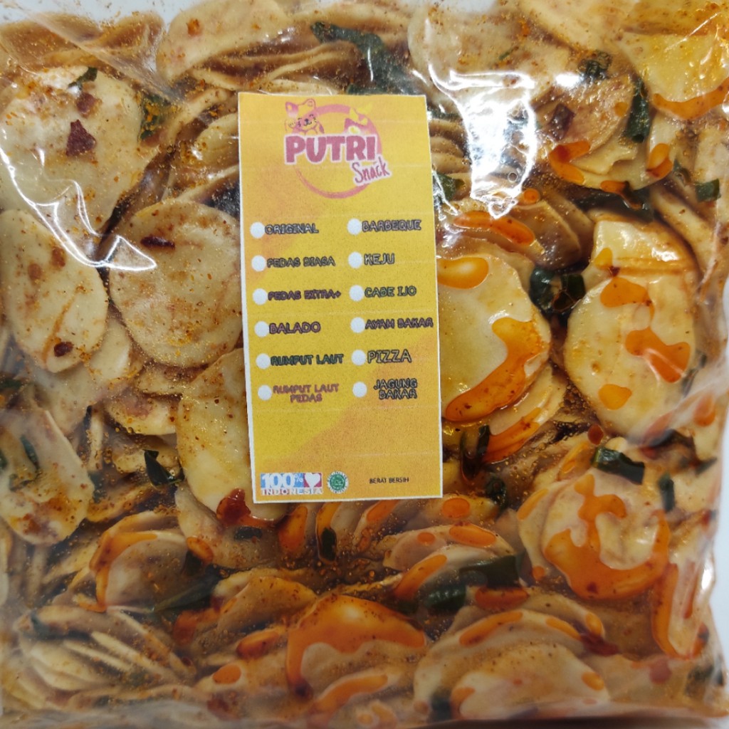 Keripik Seblak Ikan Putih 500gr Extra Daun Jeruk