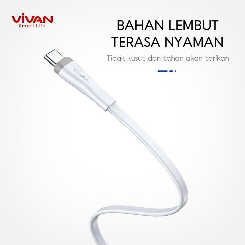 (VIVAN SC-30S) Kabel data Usb Type C 30cm/ Kabel Powerbank Usb C Fast Charging 2.4A