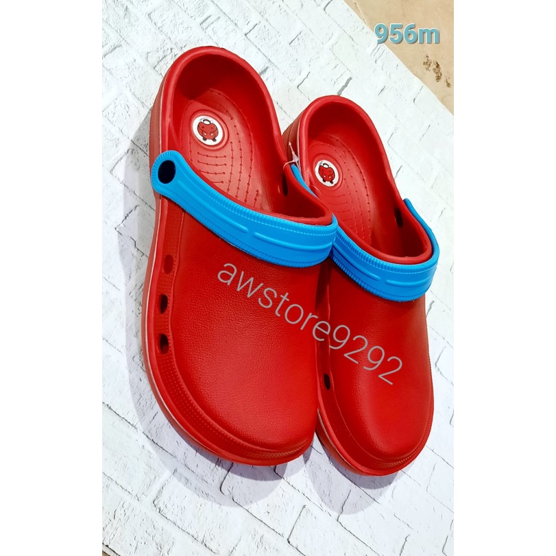 Motif Warna Polos 956 HEMA Sandal Kodok Karet Anti Slip Empuk PRIA WANITA