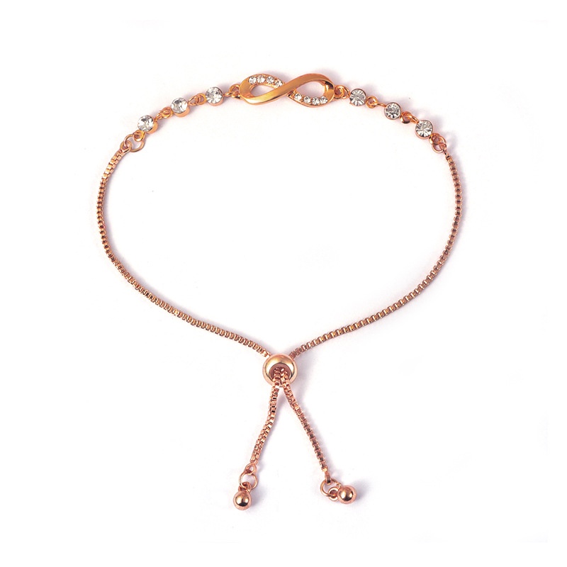 Infinite Gelang Tangan Rantai Aksen Infinity + Hati Untuk Perhiasan Wanita