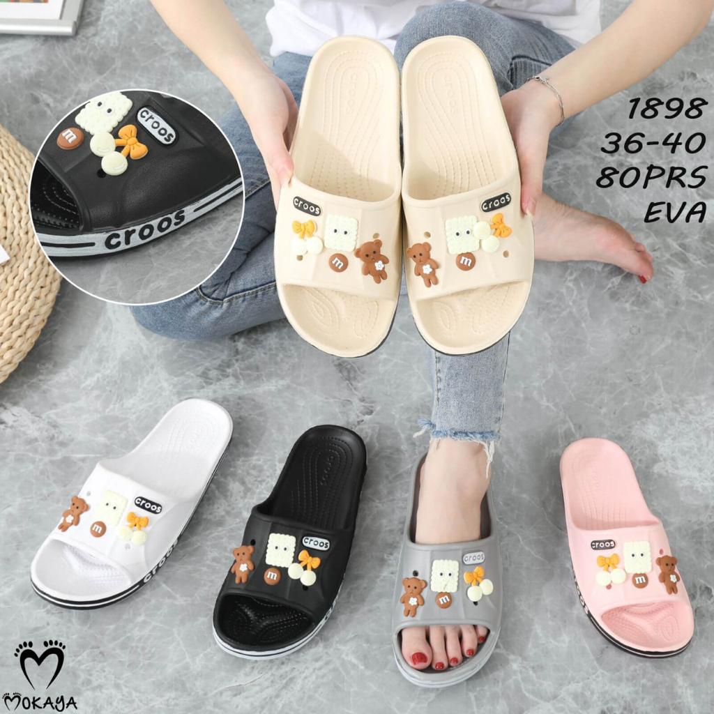 Sandal Slipper Wanita Jibbitz Croos Eva Super Lucu Trendy Terbaru Import - 1898 (36/40)