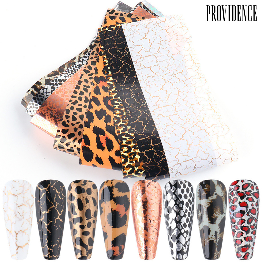 Providence 10pcs / Set Stiker Kuku Motif Kulit Leopard Untuk Dekorasi Nail Art / Manicure