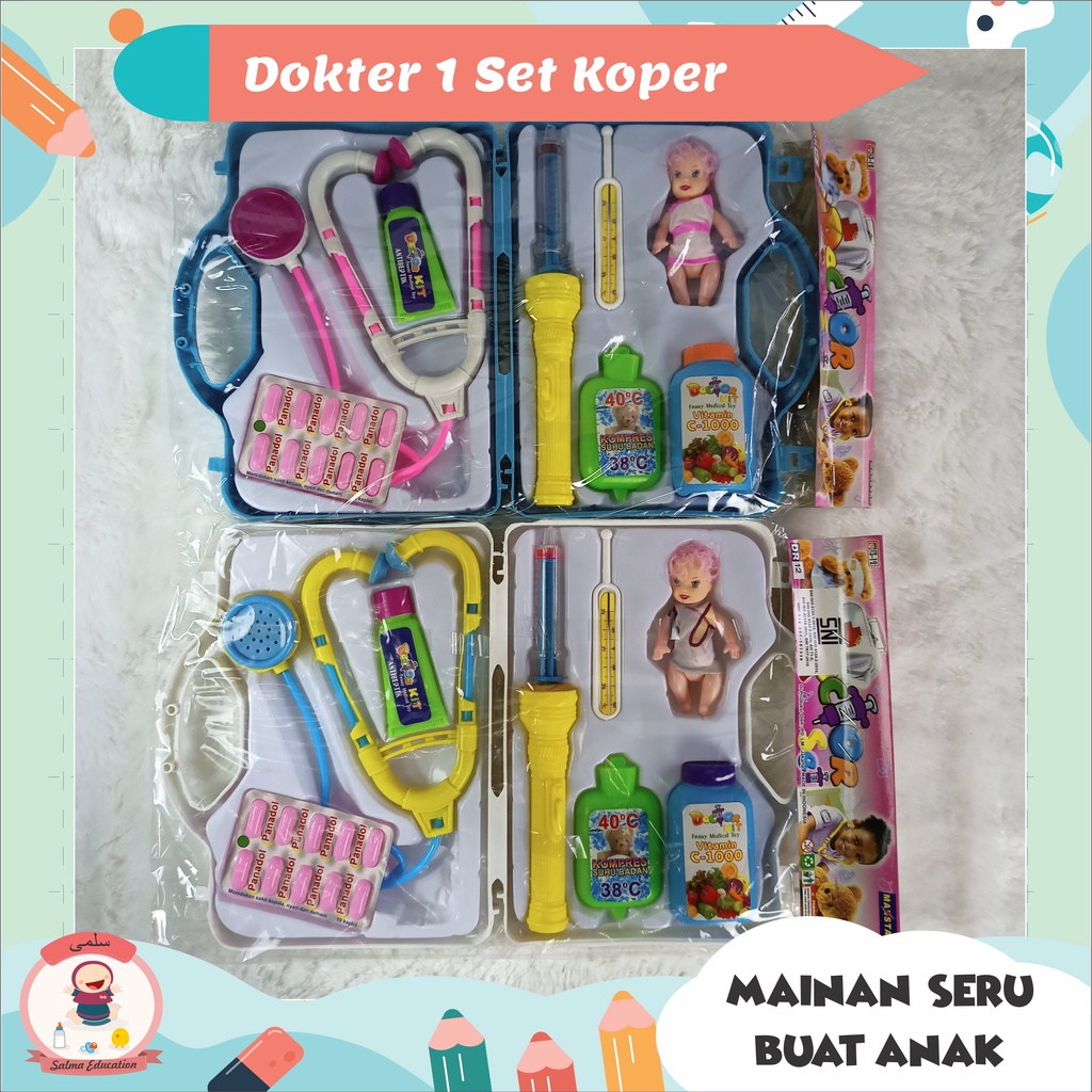 MAINAN DOKTER DOKTERAN 1SET KOPER PLUS BONEKA BAYI MEDICAL TOOLS SET (TELESKOP) / DOCTOR SET PERLENG