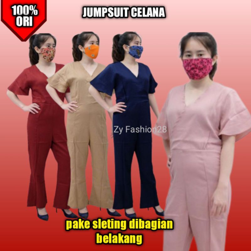 Jumsuit Celana Panjang Baju Terusan Wanita Cewek Korea Korean Style Yuyum Murah Terbaru Kekinian